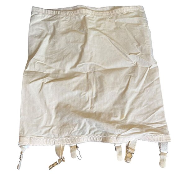 Vintage 50s Young Smoothie Beige Girdle Garters Shapewear Nylon Spandex - Picture 2 of 6